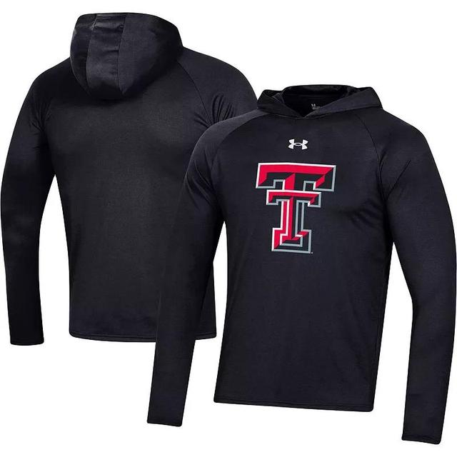 Mens Under Armour Texas Tech Red Raiders School Logo Raglan Long Sleeve Hoodie Performance T-Shirt Product Image