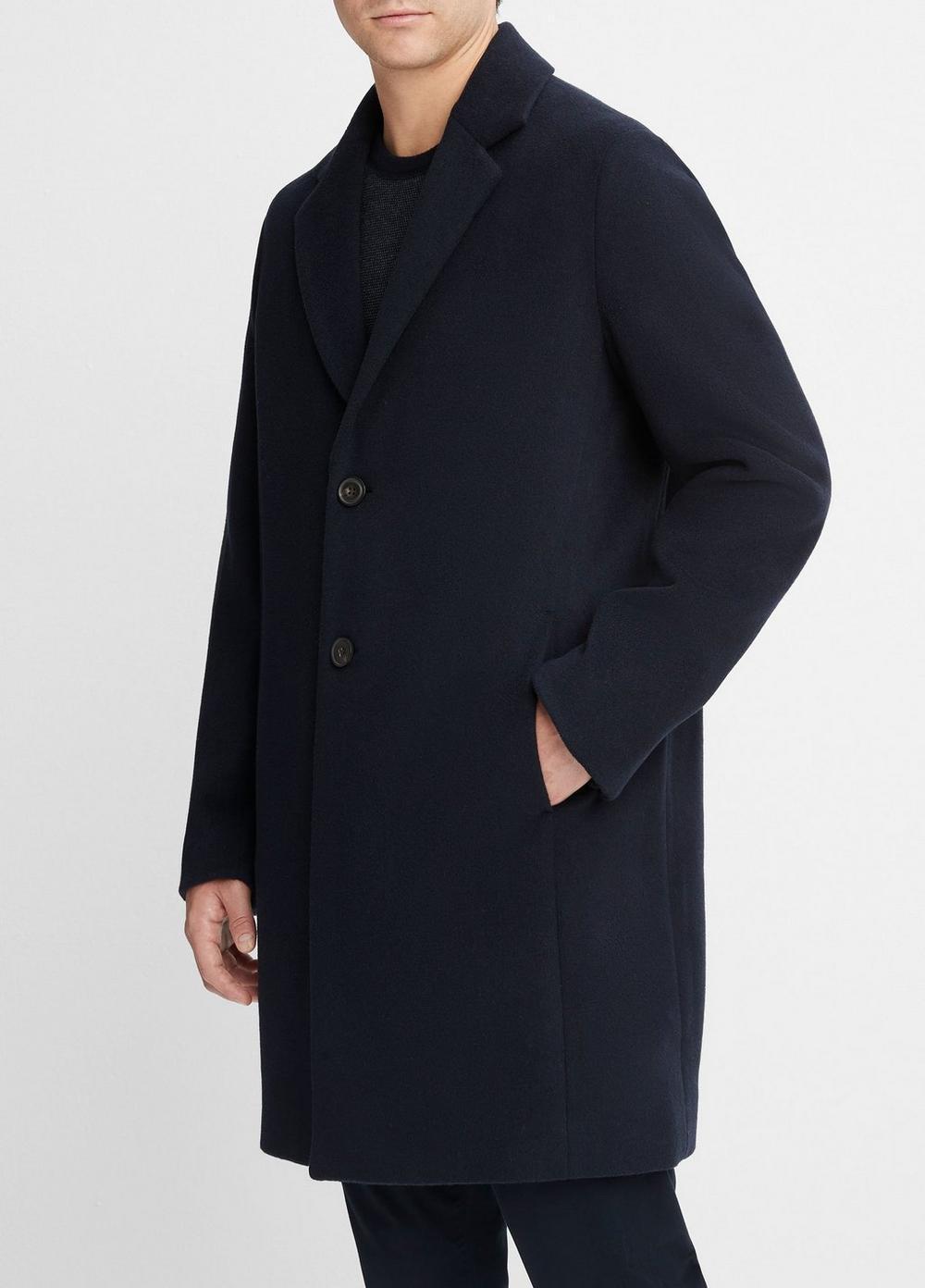 Mens Classic Italian Wool-Blend Coat, Coastal Blue, Size XL Vince Product Image