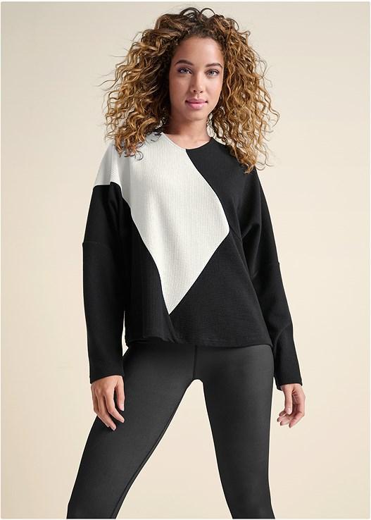 Color Block Oversized Top product image