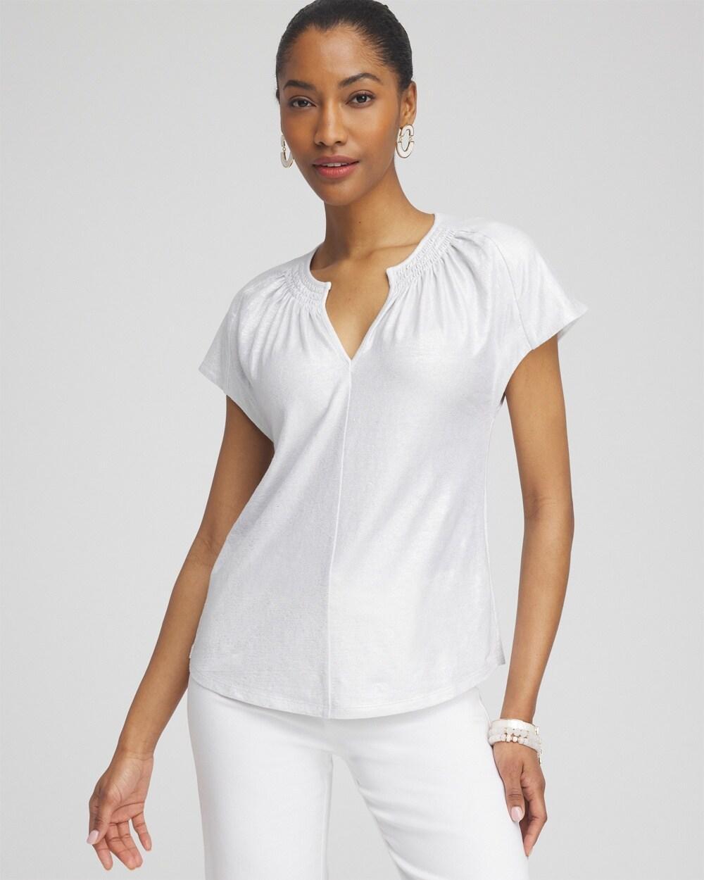 Women's Linen Stretch Metallic Tee product image