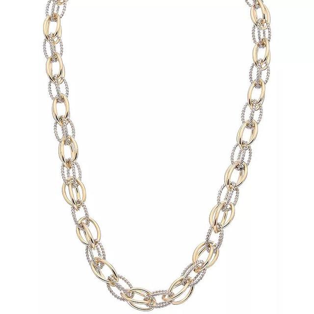 Juvell Two-Tone 18k Gold Plated Link Necklace, Womens Two Tone Product Image