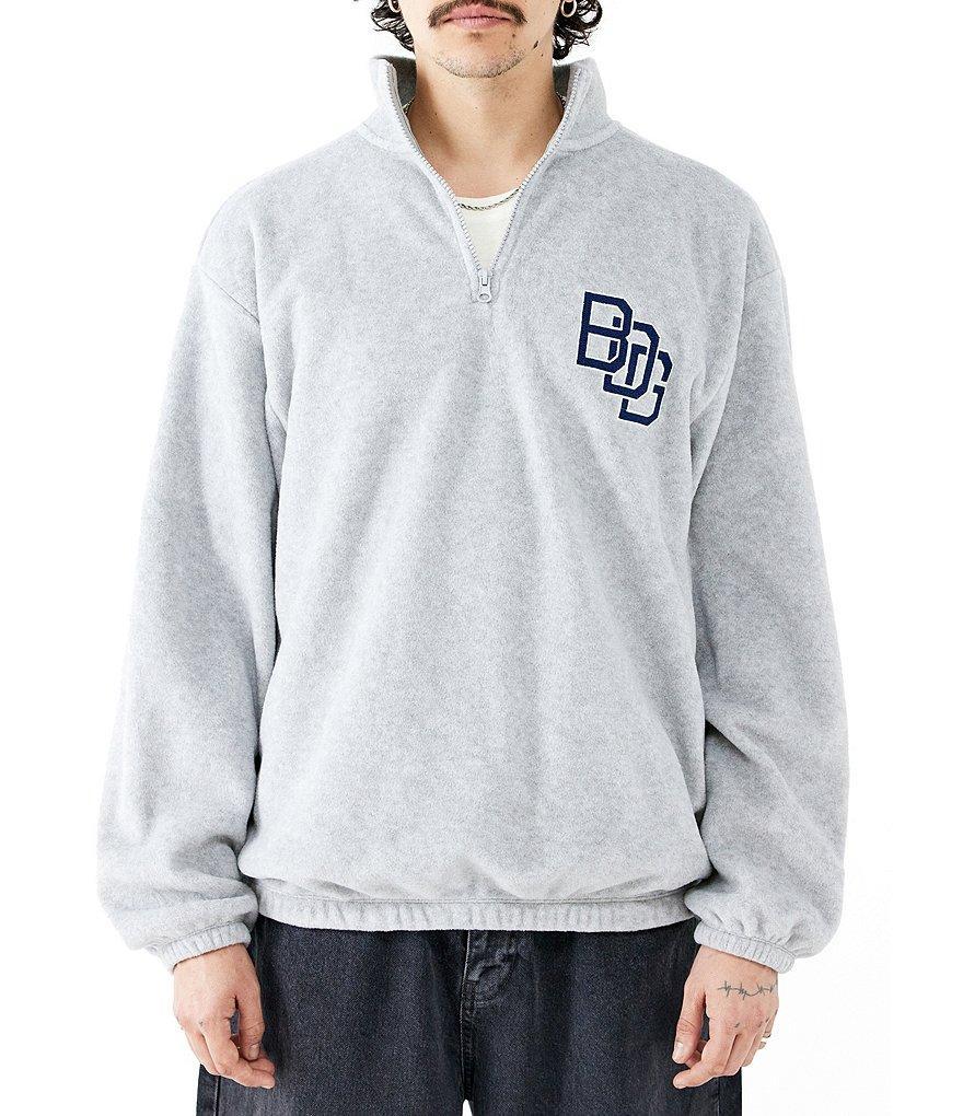 BDG Urban Outfitters Badge Fleece Long Sleeve Quarter Zip Pullover Product Image