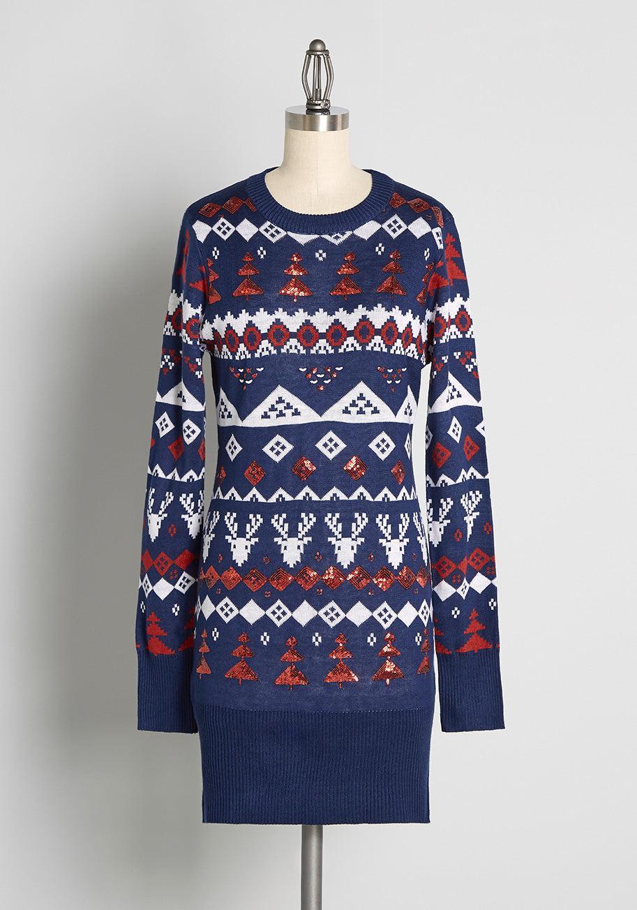 Decked Out and Darling Sweater Dress Product Image