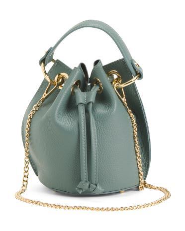 Leather Drawstring Crossbody for Women product image