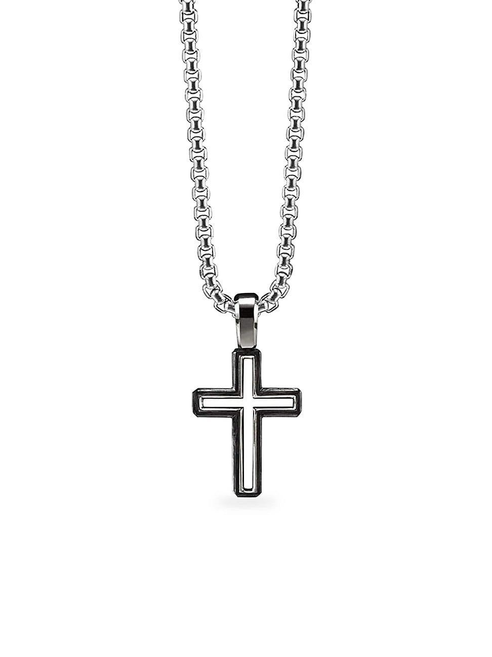 Mens Roman Cross Sterling Silver Enhancer Pendant Product Image