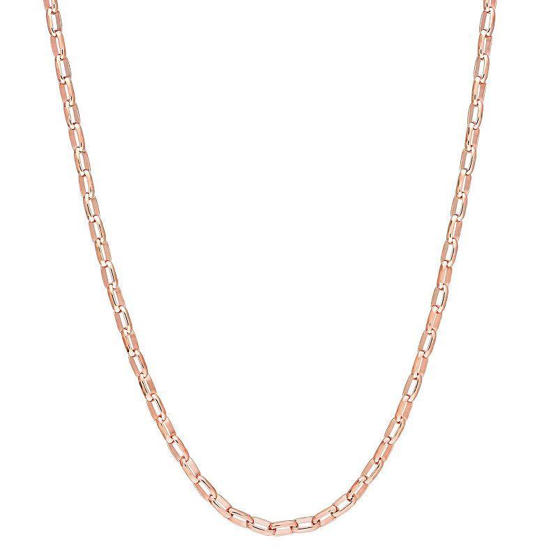 Stella Grace Sterling Silver 2 mm Fancy Rectangular Rolo Chain Necklace, Womens Pink Product Image