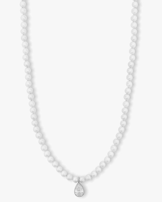 Perfect Pearl Necklace 30" w/Detachable Teardrop - Silver Product Image