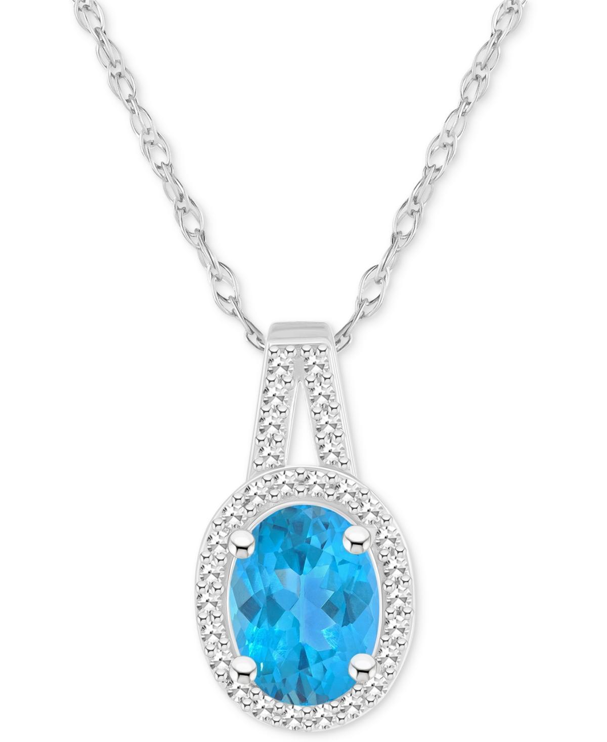 Celebration Gems Sterling Silver Gemstone & 1/7 Carat T.W. Diamond Halo Pendant Necklace, Womens Purple Product Image