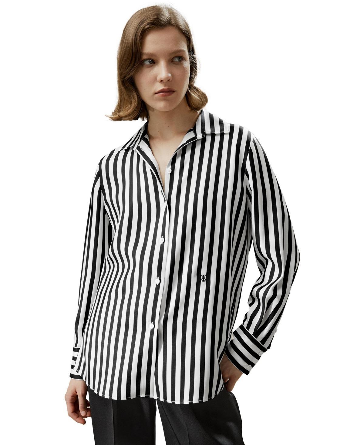 The Amalfi Stripe Silk Shirt for Women Product Image