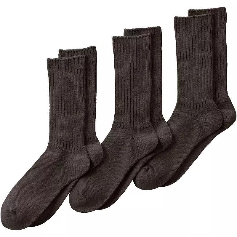 Lands End Mens Cotton Crew Socks 3 Pack Product Image