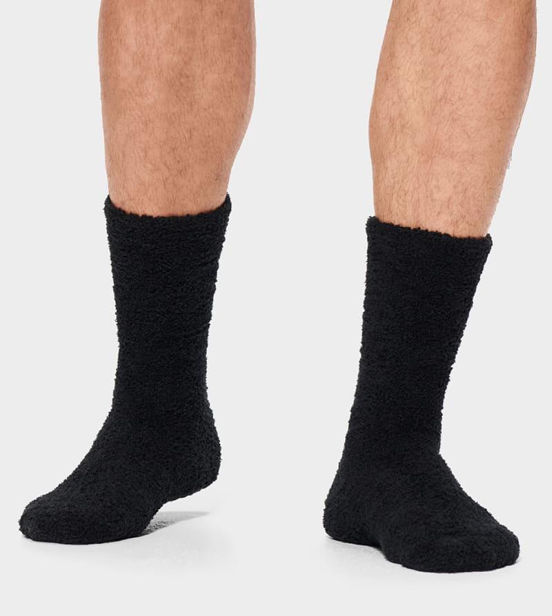 UGG Fincher Ultra Cozy Crew (Black) Men's Crew Cut Socks Shoes Product Image