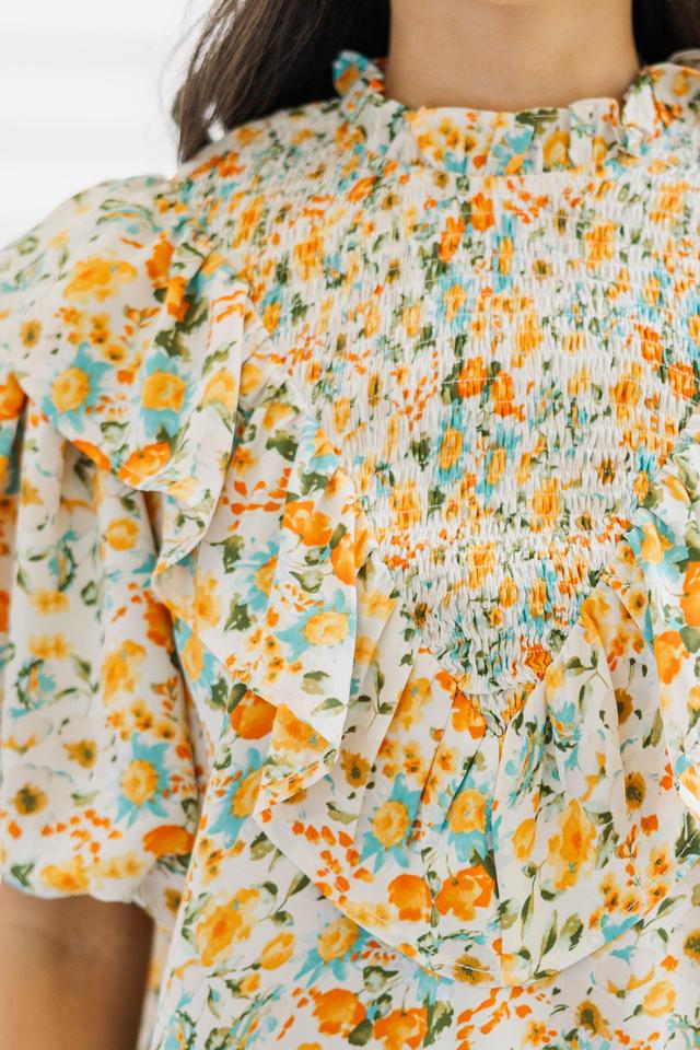 All The Fun Yellow Ditsy Floral Blouse Female Product Image