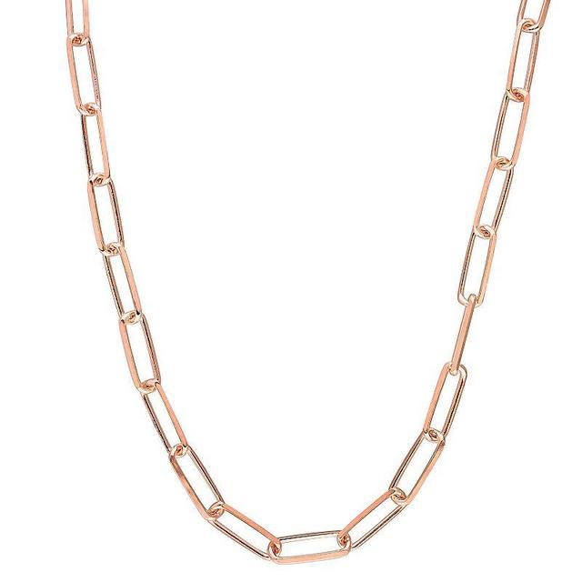 Stella Grace Sterling Silver 5 mm Paper Clip Link Chain Necklace, Womens Pink Product Image