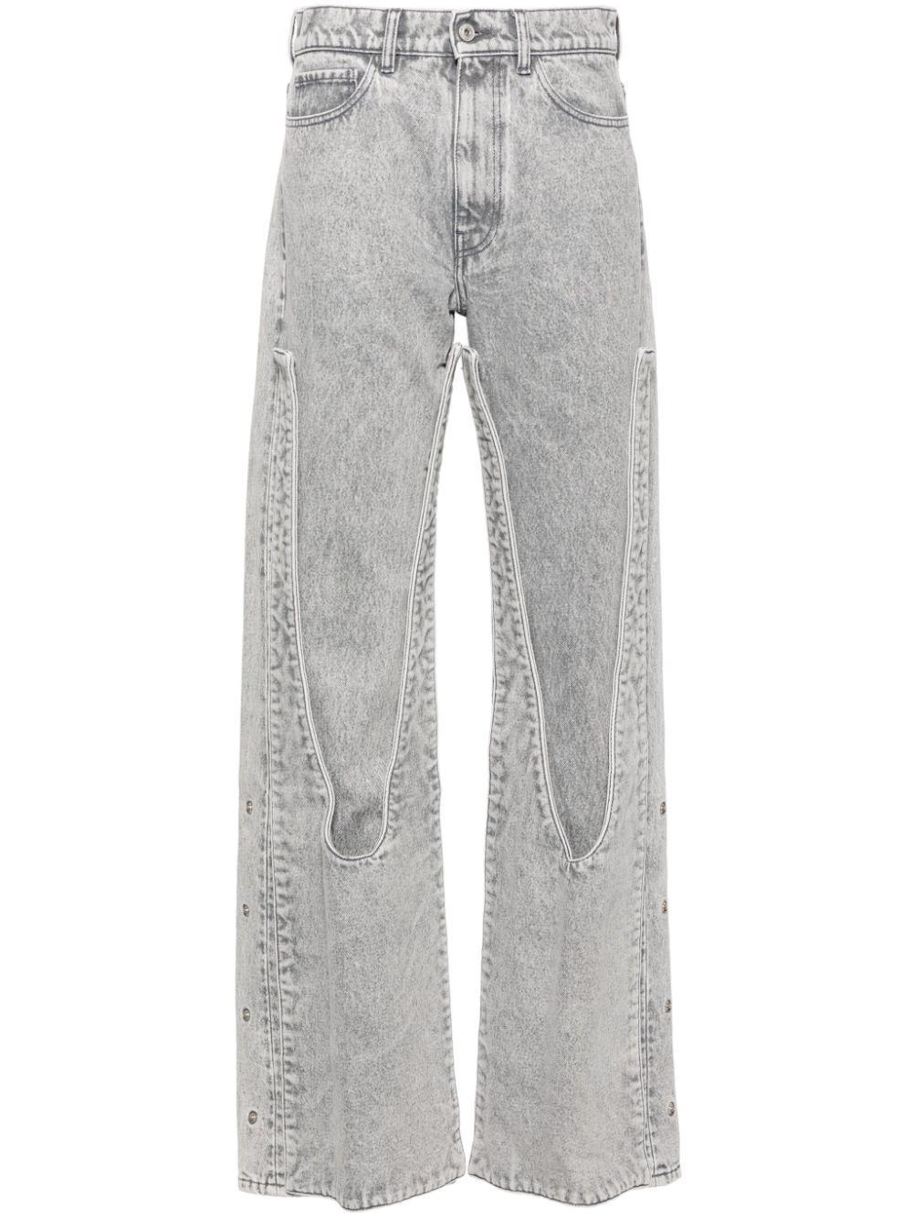 snap-off straight-leg jeans Product Image