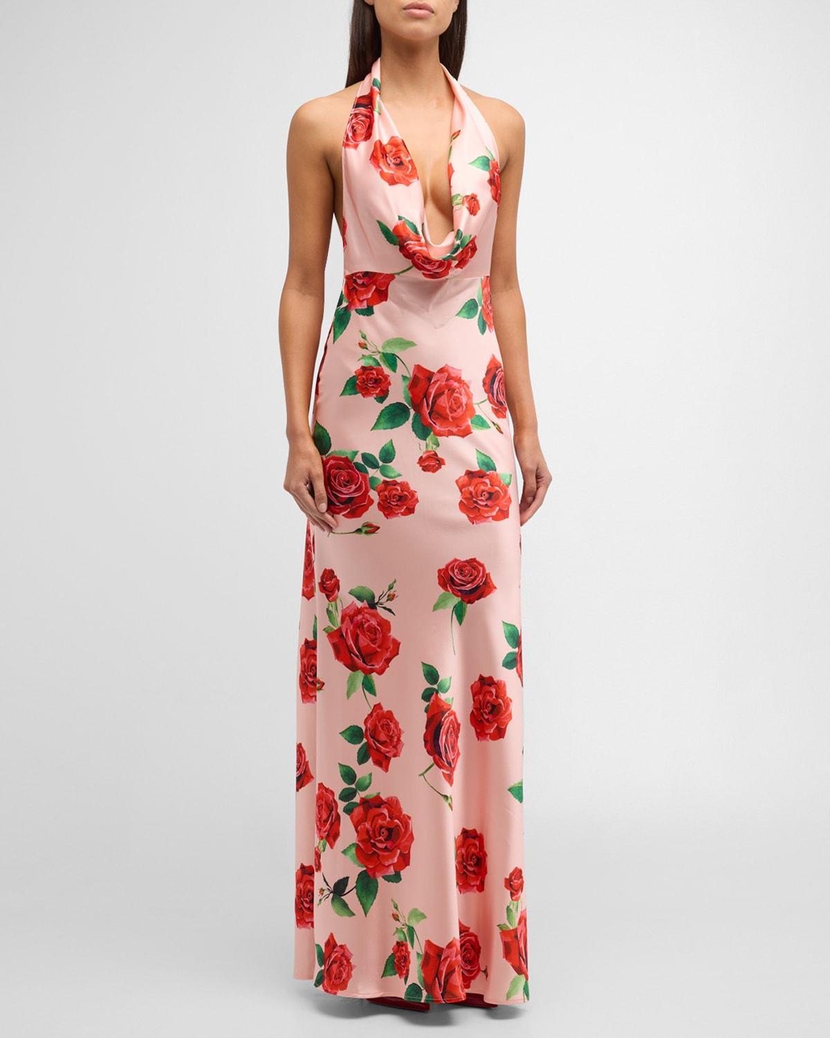 Womens Presley Floral Cowl-Neck Gown Product Image