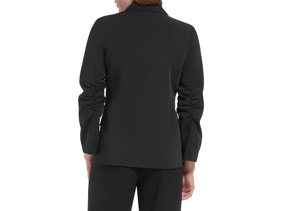 Calvin Klein One-Button Jacket with Ruched Sleeve Women's Clothing Product Image