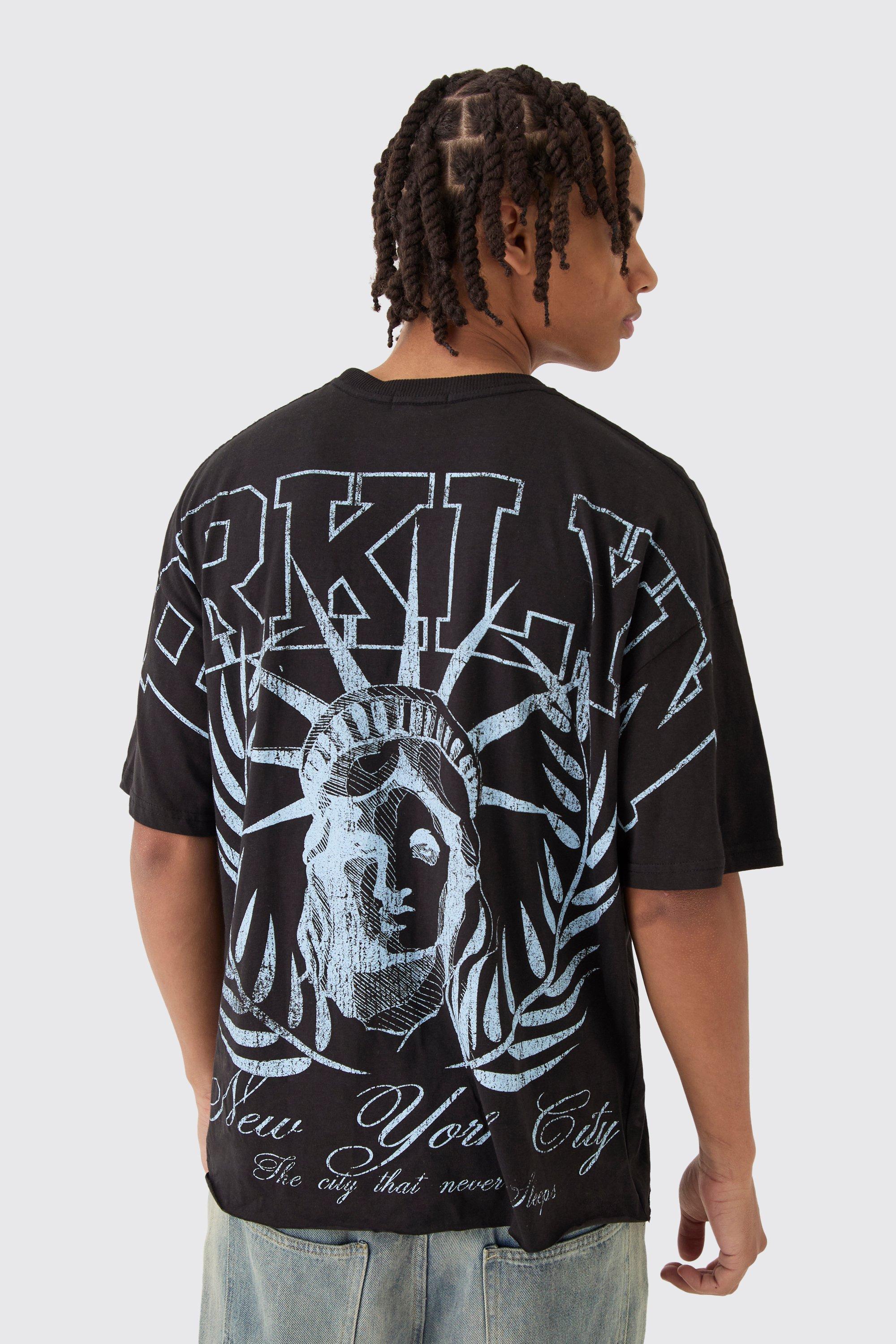 Oversized Boxy BRKLYN Over The Seams Print T-Shirt | boohooMAN USA product image