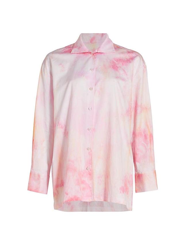 Womens Tie-Dye Oversized Shirt Product Image