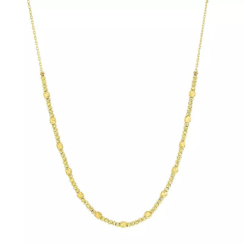 Divine Gold 14k Gold Beaded Necklace, Womens Product Image