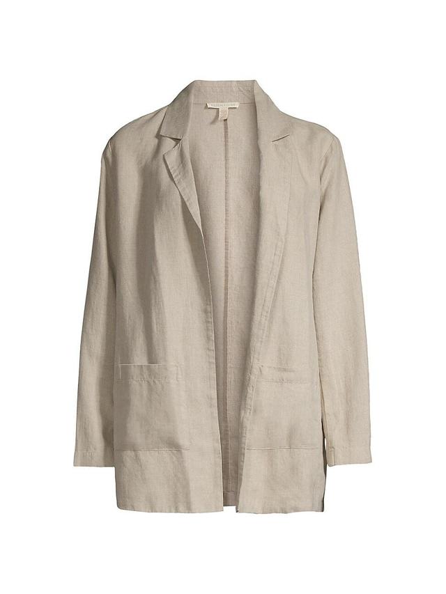 Womens Open-Front Linen Blazer Product Image