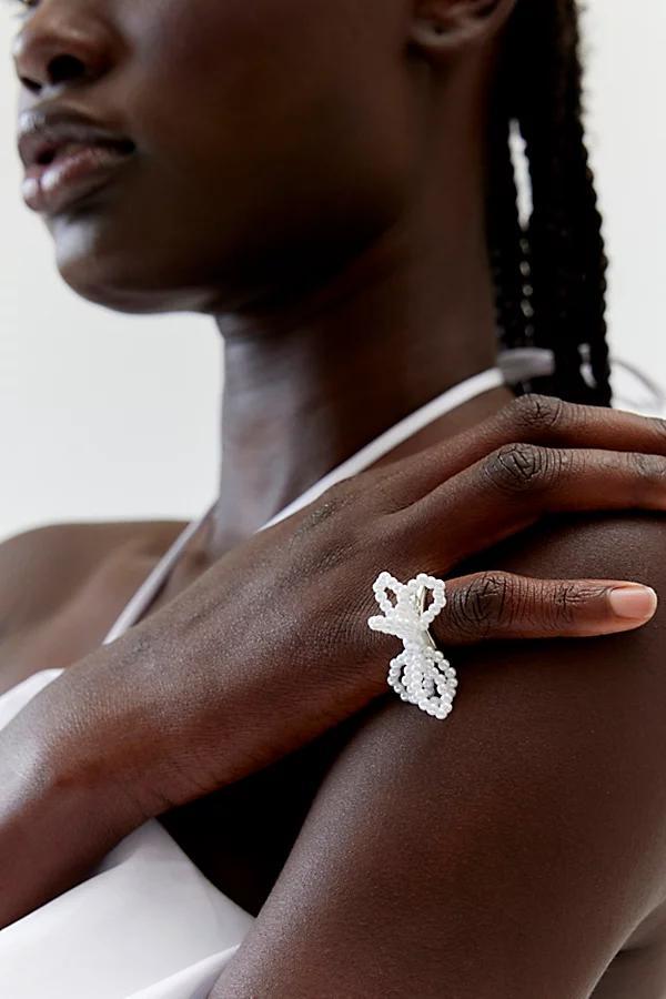 Pearl Bow Statement Ring Womens at Urban Outfitters Product Image