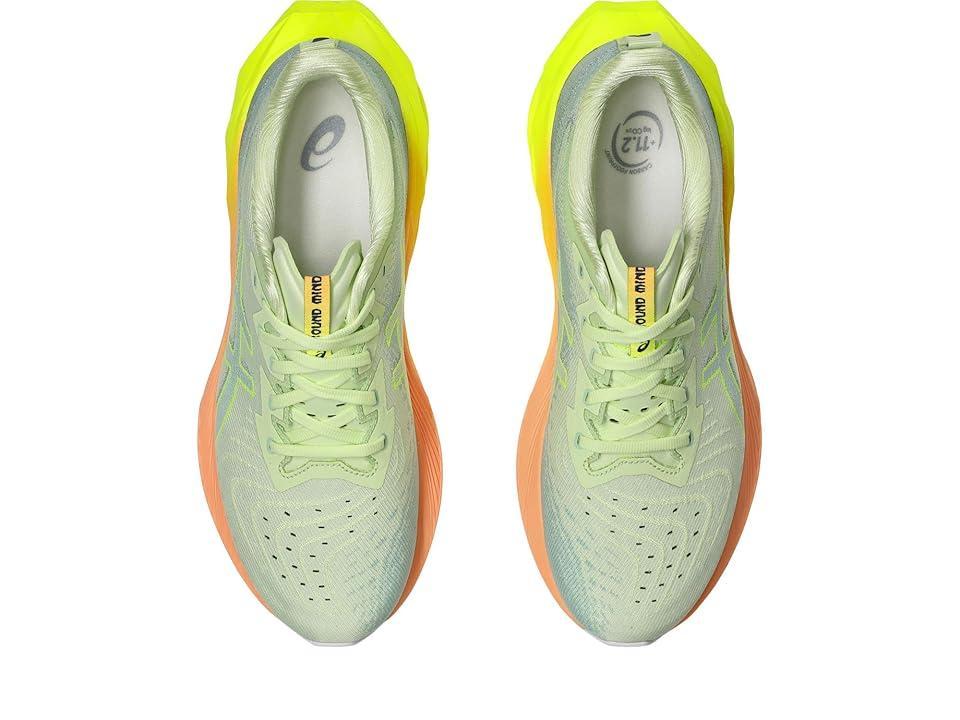 ASICS Men's Novablast 4 Paris (Cool Matcha/Safety Yellow) Men's Running Shoes Product Image