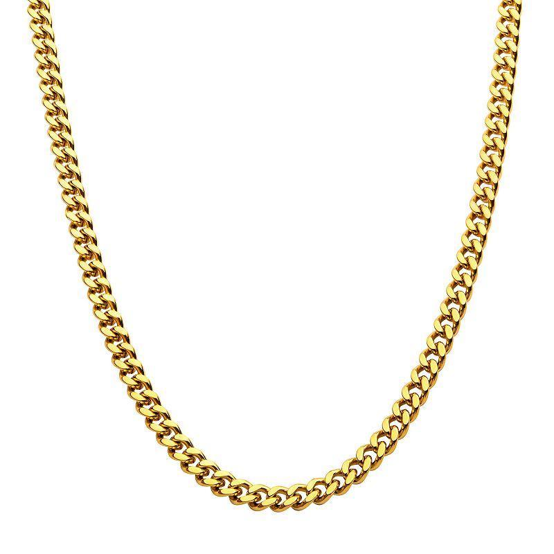 18k Gold Over Stainless Steel 8 mm Miami Cuban Chain Necklace, Mens Product Image