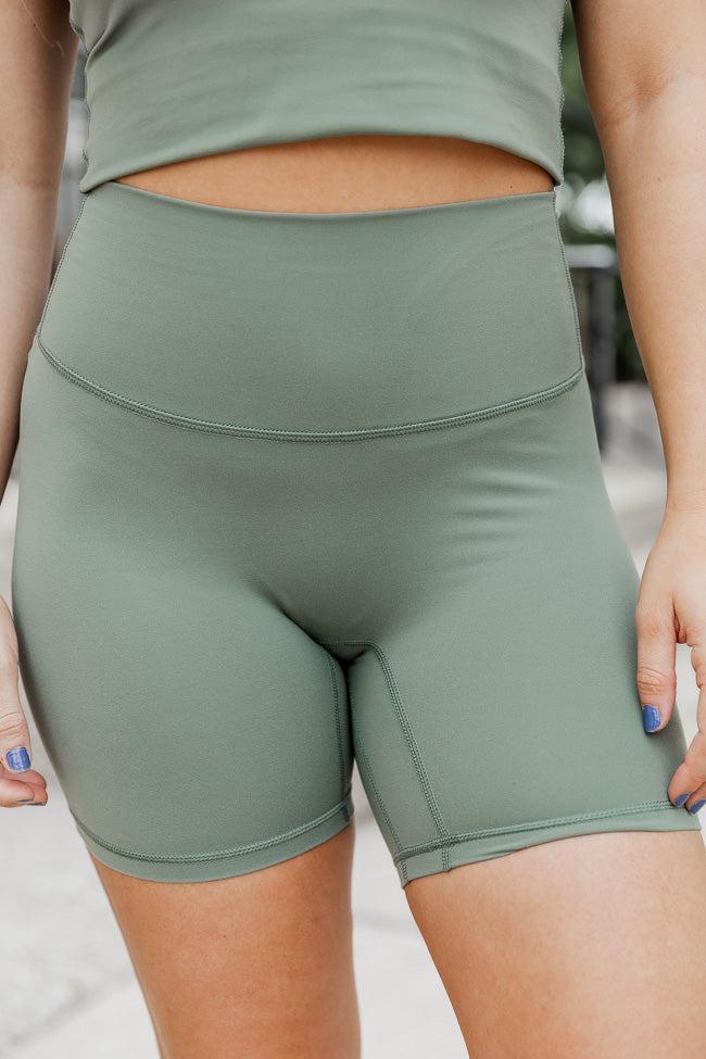 Pushing Forward Olive Biker Shorts FINAL SALE Product Image