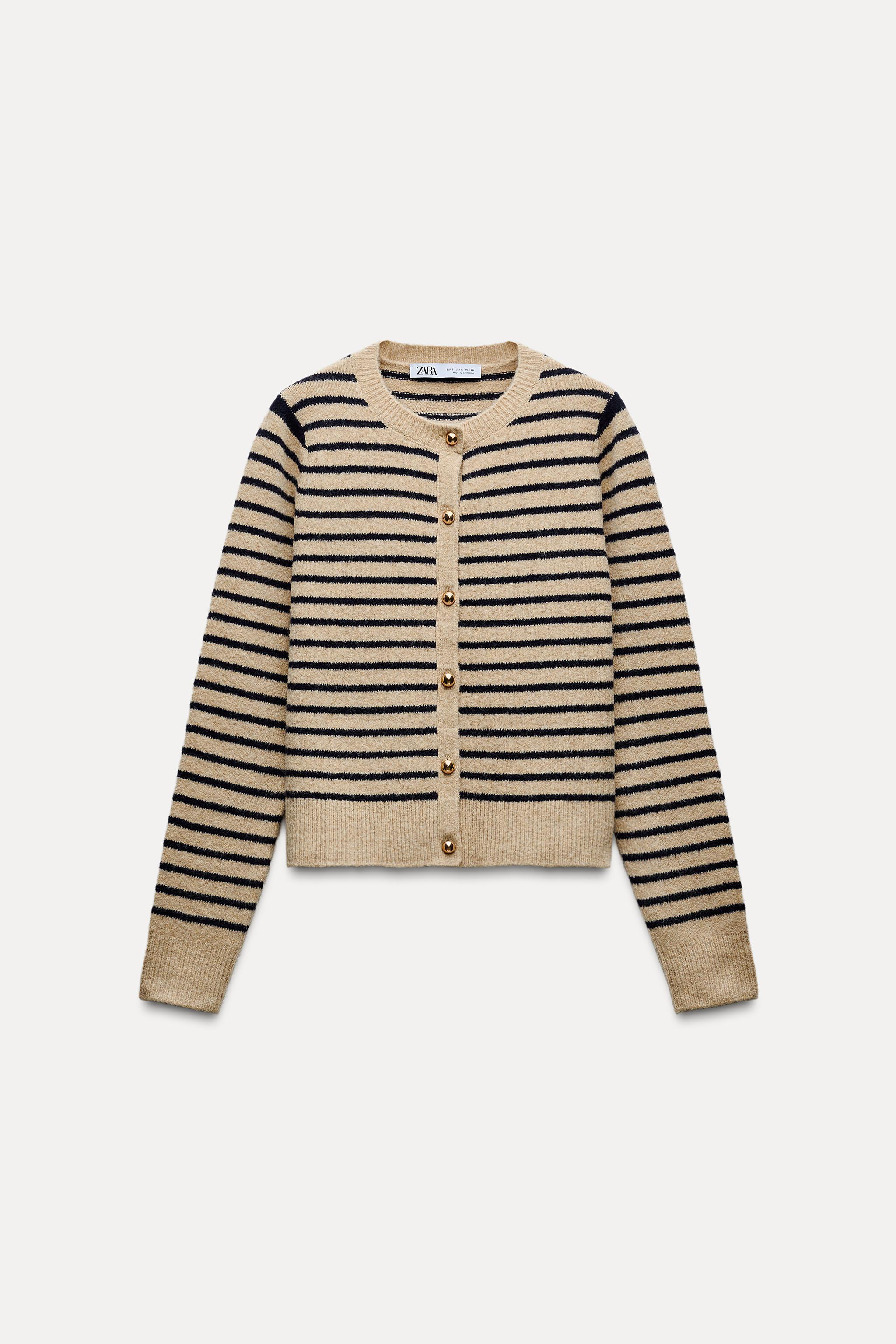 STRIPED KNIT CARDIGAN Product Image