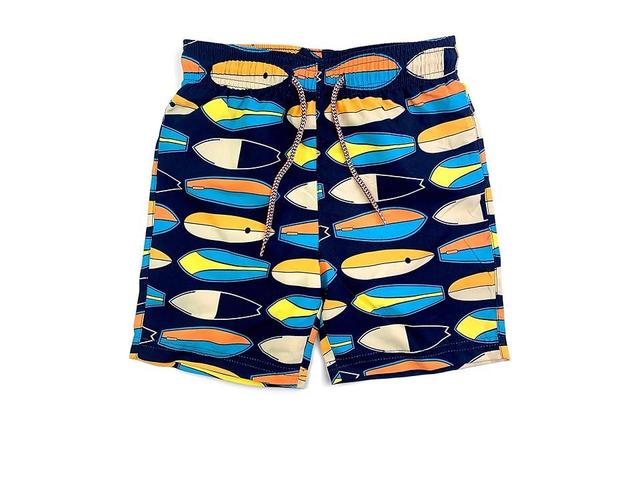 Appaman Kids Mid Length Upf 50 Swim Trunks (Toddler/Little Kid/Big Kid) (Wavy Morning) Men's Swimwear Product Image