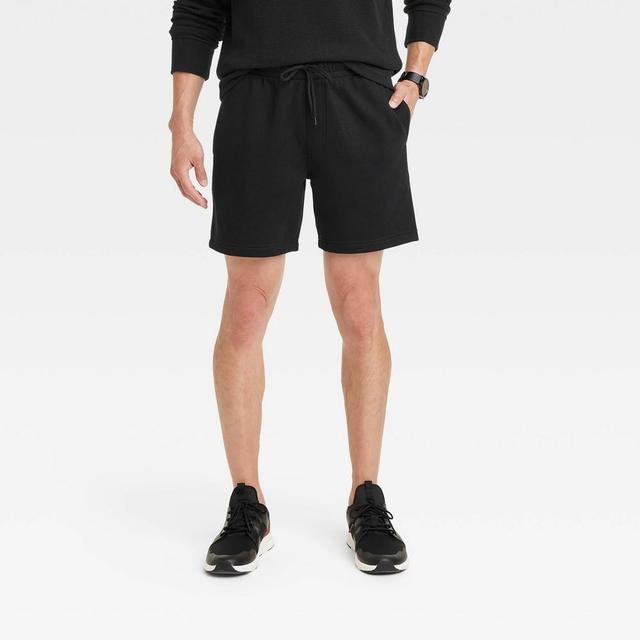 Mens 7 Ultra Soft Fleece Pull-On Shorts - Goodfellow & Co Black M Product Image