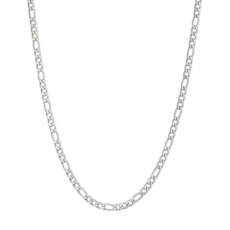 Mens LYNX Stainless Steel 4mm Figaro Chain Necklace Product Image