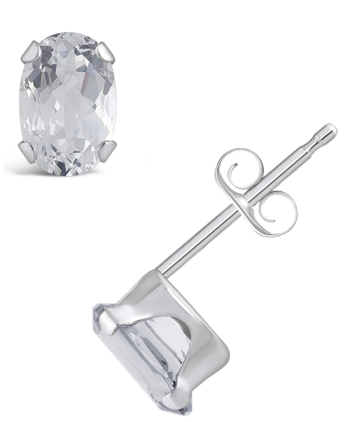 Macys Gemstone Stud Earrings in 10k White Gold Product Image