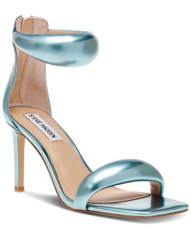 Steve Madden Partay Puff Metallic Ankle Strap Dress Sandals Product Image