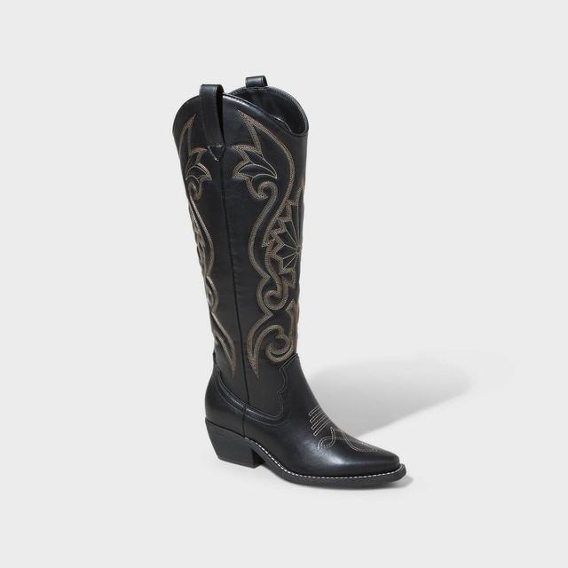 Womens Kenzi Tall Western Dress Boots with Memory Foam Insole - Wild Fable Black 11 Product Image