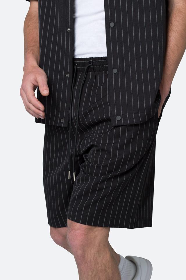 Pinstripe Shorts - Black Product Image