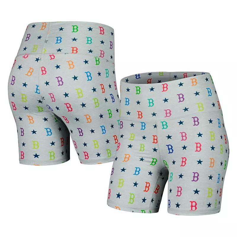 Womens Terez Gray Boston Red Sox TLC Rainbow Shorts Product Image