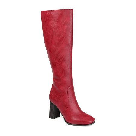 Journee Collection Karima Womens Knee-High Boots Red/Coppr Product Image