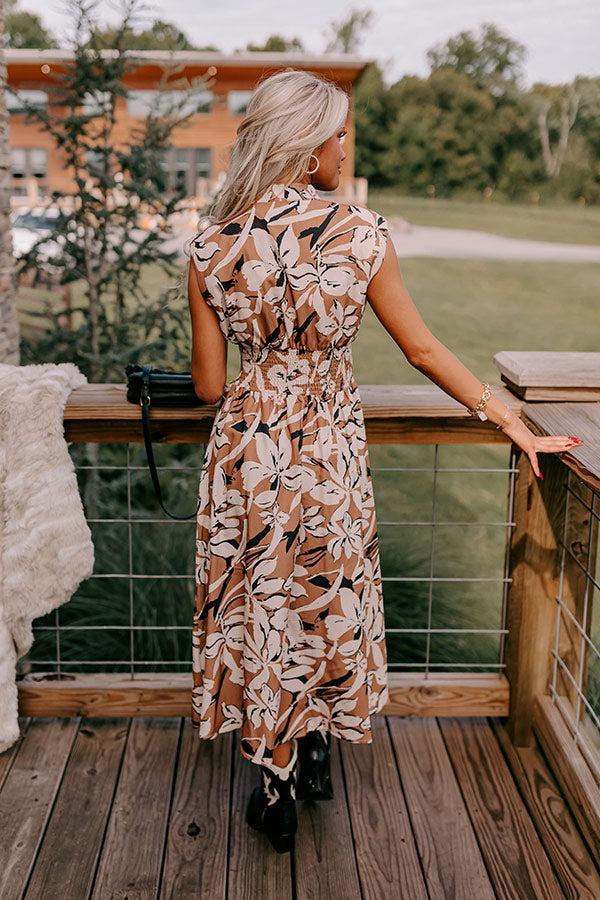 Winery Welcome Floral Midi in Camel Product Image