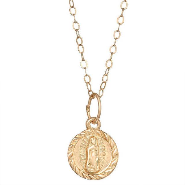 Charming Girl 14k Gold Our Lady of Guadalupe Pendant Necklace, Womens, 14k Yellow Gold Product Image