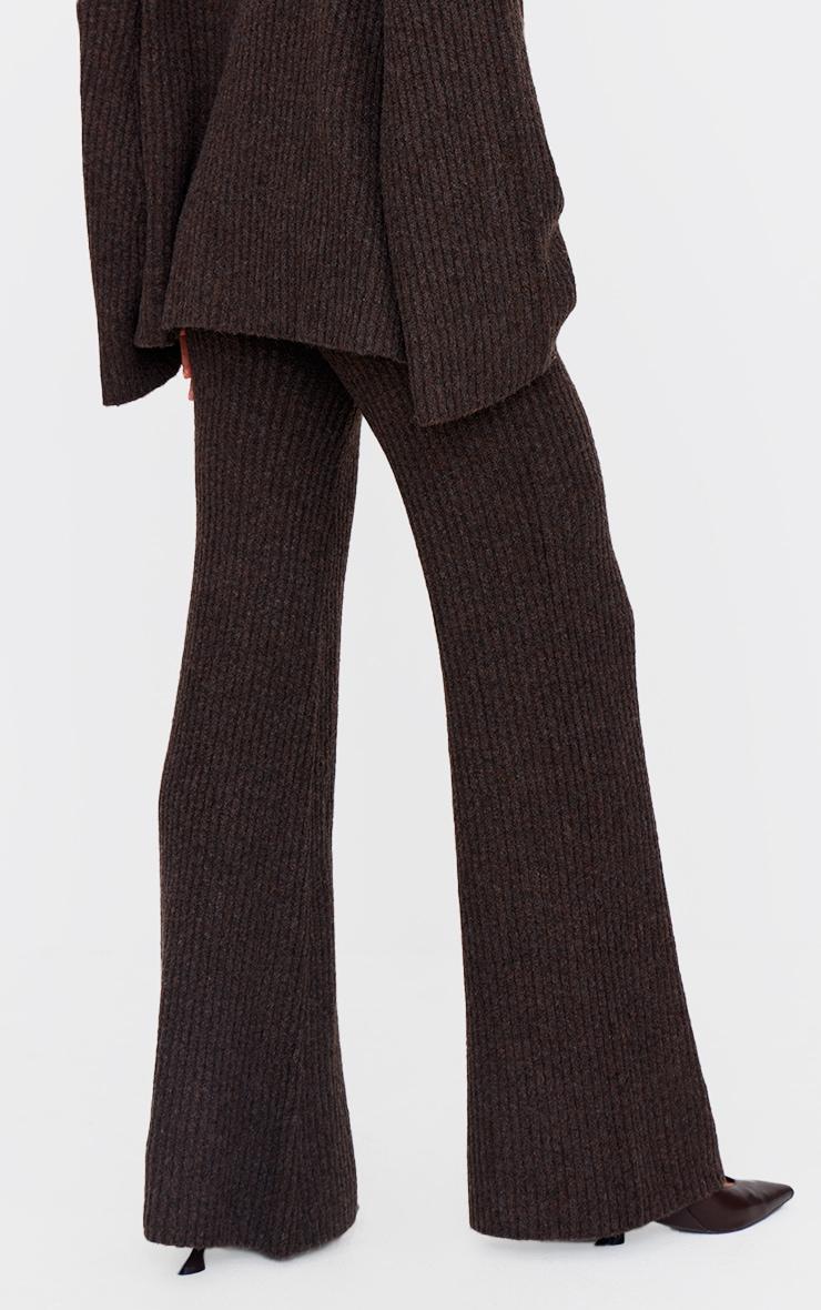 Tall Chocolate Luxe Rib Knit Wide Leg Pants Product Image