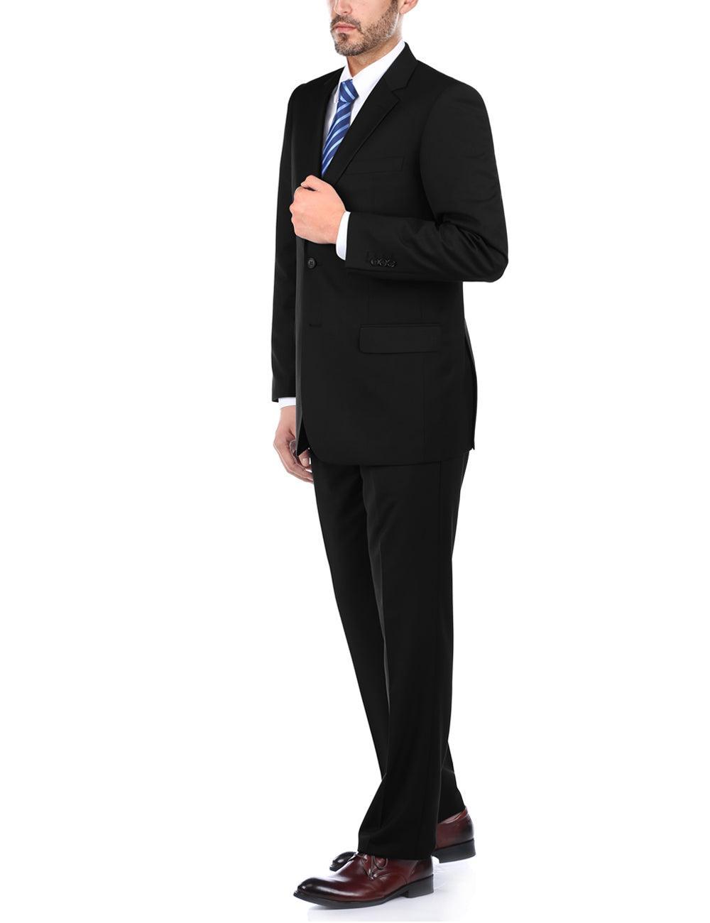 Vanderbilt Collection - Classic 2 Piece Suit 2 Buttons Regular Fit In Black Product Image