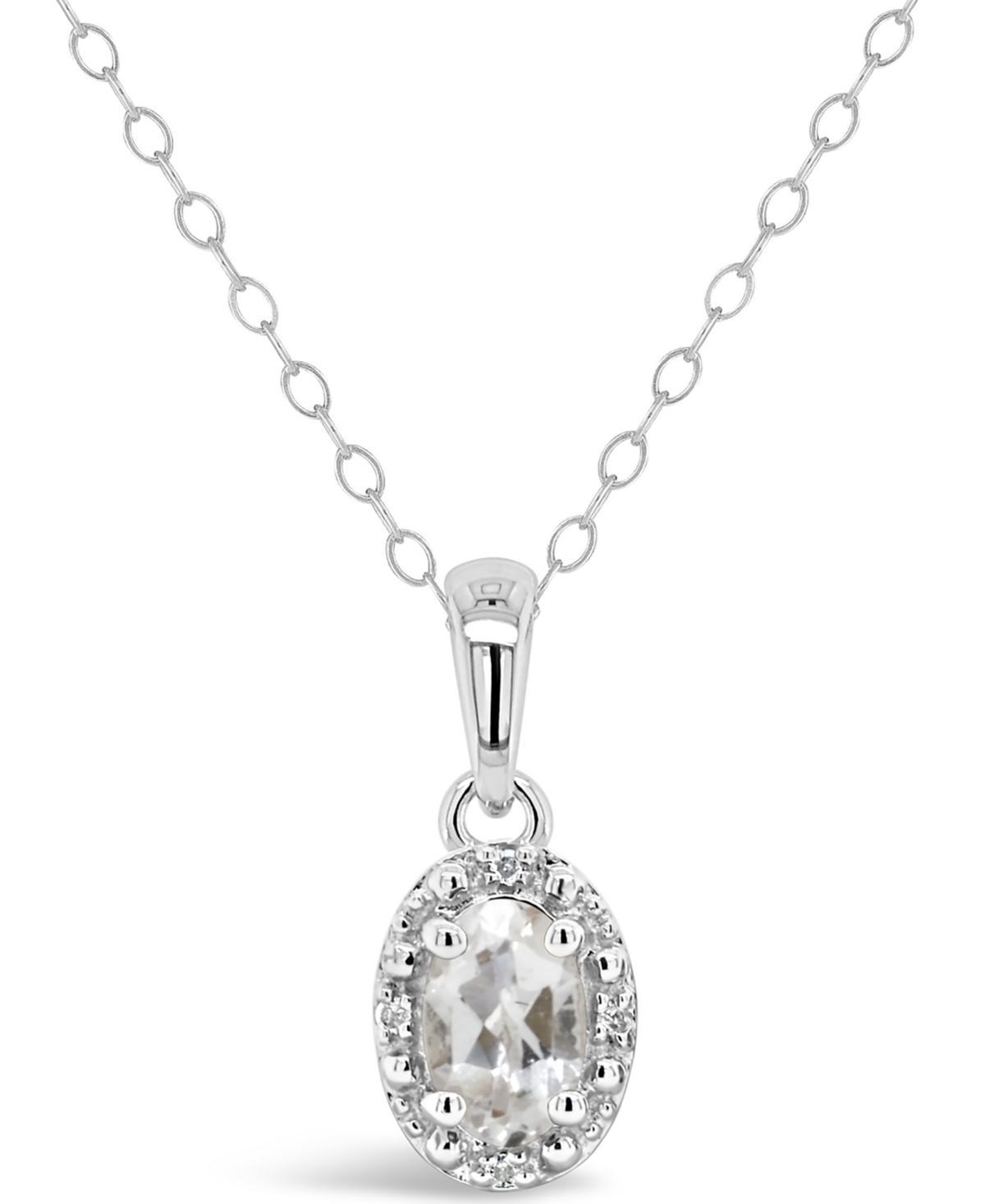 Gemstone and Diamond Accent Pendant Necklace in Sterling Silver Product Image