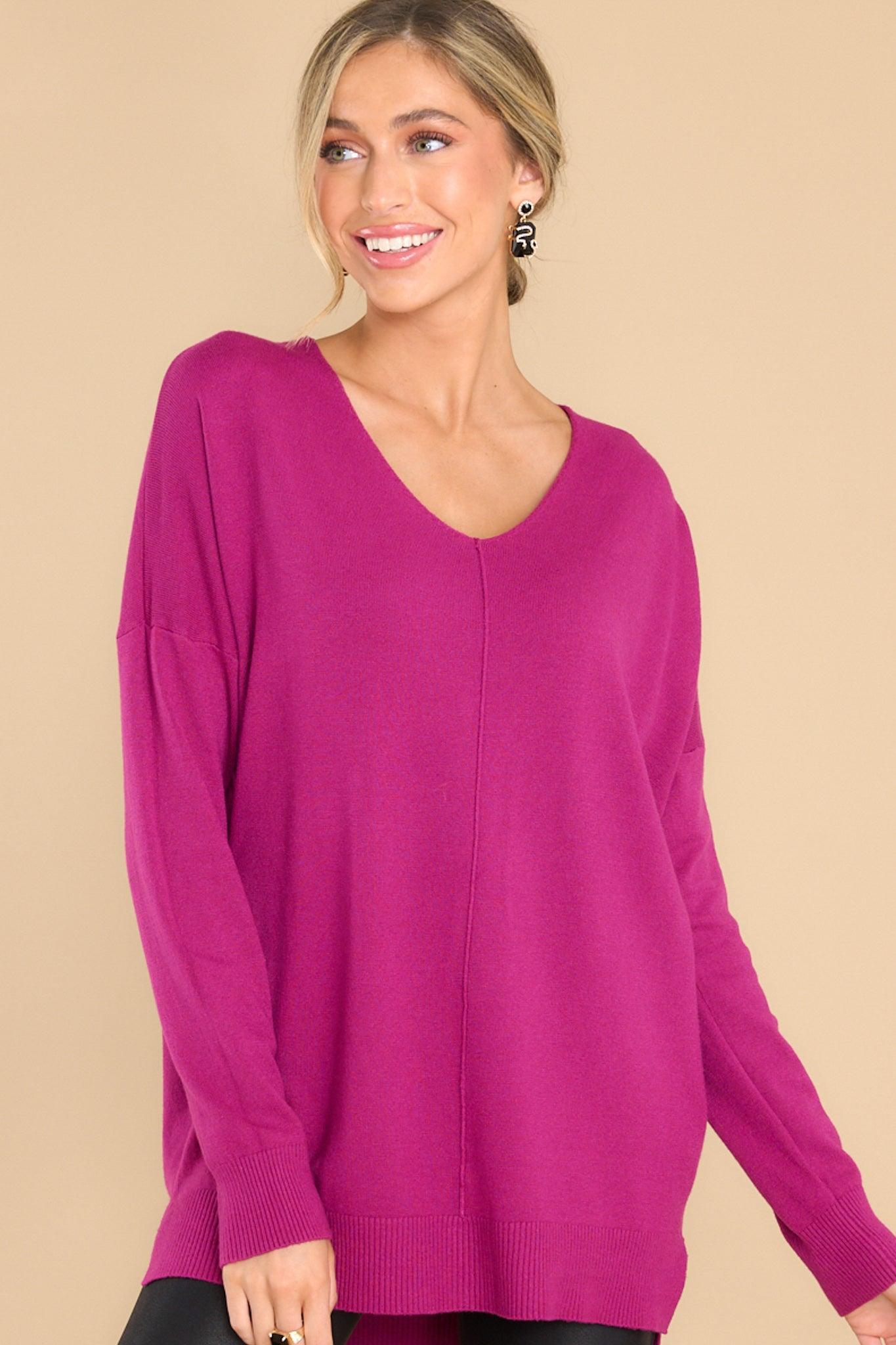 So Soft Collection Wind Down Magenta Sweater Product Image