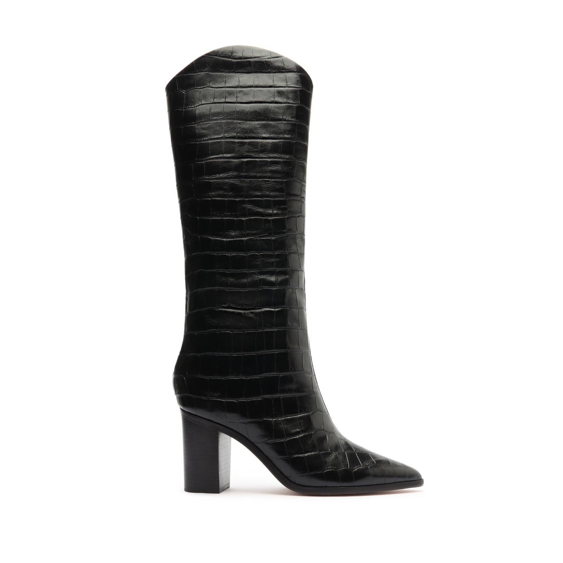 Womens Analeah Lizard-Embossed Leather Boots Product Image