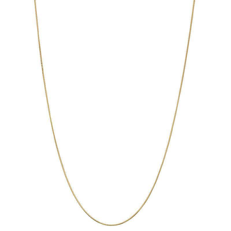 Gold Tone 24 Snake Chain Necklace, Womens Product Image