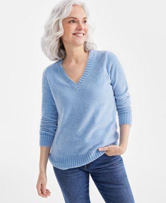 Women's Chenille V-Neck Sweater, Created for Macy's Product Image