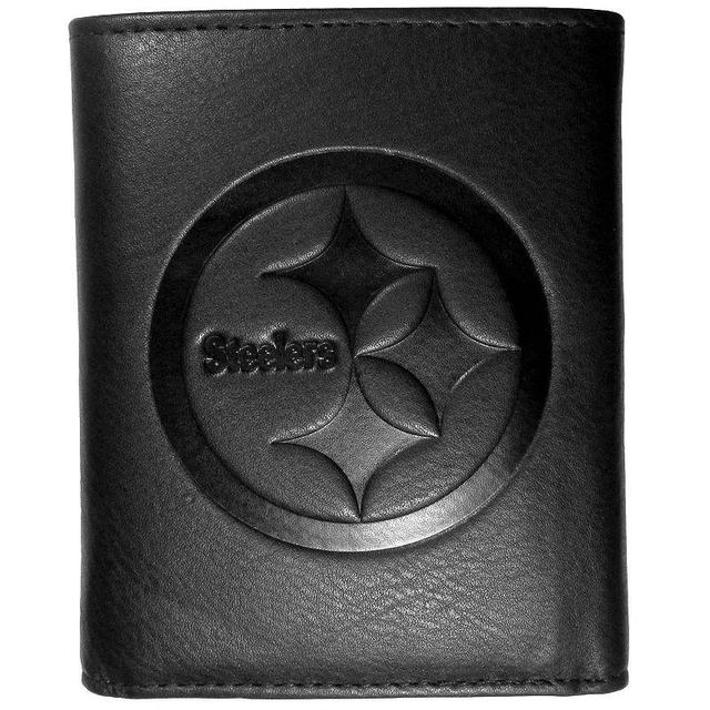 Mens Pittsburgh Steelers Embossed Leather Tri-Fold Wallet Product Image