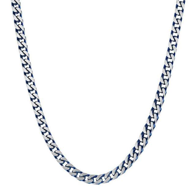 Mens LYNX Blue Ion-Plated Stainless Steel Foxtail Chain Necklace Product Image