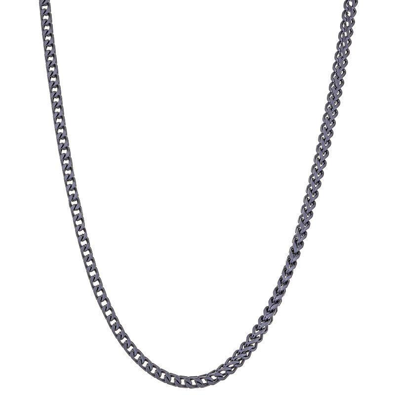 LYNX Gray Stainless Steel Mens 24-in. Foxtail Chain Necklace Silver Product Image